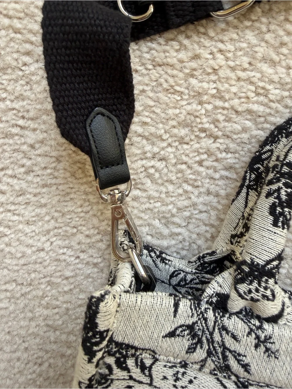 a new day Black & White Botanical Crossbody Tote